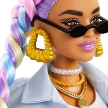 Boneca Barbie Extra Articulada Cabelo Com Tranças Mattel Foto mini  2
