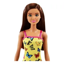 Boneca Barbie Fashion Vestido Amarelo Borboleta Mattel Foto mini 2
