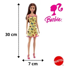 Boneca Barbie Fashion Vestido Amarelo Borboleta Mattel Foto mini 4