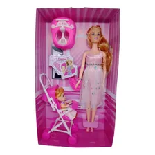 Boneca Barbie Grávida E FamÃlia Carrinho Mamãe Lindo Filho Foto mini 3