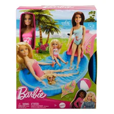 Boneca Barbie Piscina Com Boneca Mai么 Rosa Mattel Foto mini 3