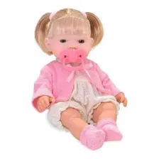 Boneca BebĂȘ Bebezinho Real Faz Xixi Menina C/ Cabelo - Roma Foto mini 4