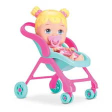 Boneca BebĂȘ Little Dolls Passeio C/ Carrinho - Divertoys Foto mini 1