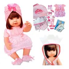 Boneca BebĂȘ Reborn MamĂŁe Reborn Pode Dar Banho + Enxoval Completo Foto mini 1