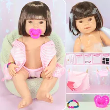 Boneca BebĂȘ Reborn Silicone Pode Da Banho Pronta Foto mini 1
