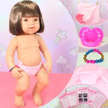 Boneca BebĂȘ Reborn Silicone Pode Da Banho Pronta Foto mini 3