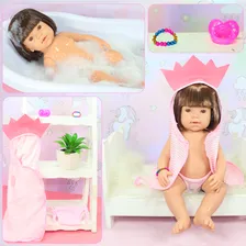 Boneca BebĂȘ Reborn Silicone Pode Da Banho Pronta Foto mini 2