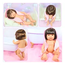 Boneca BebĂȘ Reborn Silicone Pode Da Banho Pronta Foto mini 4