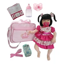 Boneca Bebe Tipo Reborn Completa + Bolsa Maternidade Foto mini 1
