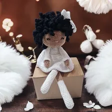 Boneca Black Power Baby Crochê 30x10cm Amigurumi Foto mini 4