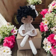 Boneca Black Power Baby Crochê 30x10cm Amigurumi Foto mini  2