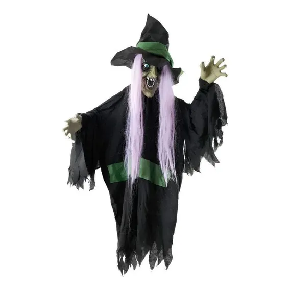 Boneca Bruxa Zid么nia 130cm Com Luz Som Movimento Halloween Foto 1