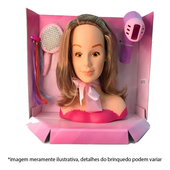 Boneca Busto 26 Cm Com Acessorios Boneca Para Penteado Foto 1