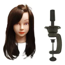 Boneca Cabeça De Boneca Treino Penteados Cabelo Misto Suporte Foto mini 1