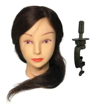 Boneca Cabeça De Boneca Treino Penteados Cabelo Misto Suporte Foto mini 3