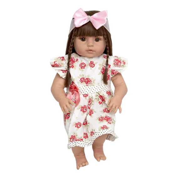 Boneca Cegonha Reborn Boneca Cegonha Reborn com Vestido Rosa e Acess贸rios Foto 1