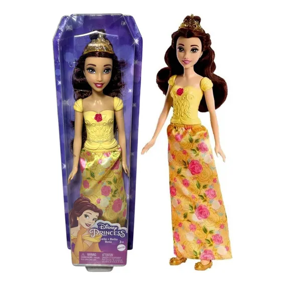 Boneca Colecionável Princesa Menina Morena Bella - Personagem Do Filme Infantil Em Desenho A Bela E A Fera Disney - Mattel Brinquedos Foto 1