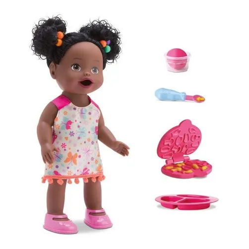 Boneca Come E Faz Caquinha Negra My Little Collection Foto 1