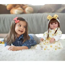 Boneca Estilo Reborn Baby Alive Menina + Enxoval Completo Foto mini 4