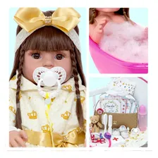 Boneca Estilo Reborn Baby Alive Menina + Enxoval Completo Foto mini 1