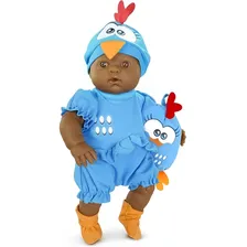 Boneca Galinha Pintadinha Mini Baby Negra 40cm Travesseiro Foto mini 3