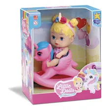 Boneca Little Dolls Balancinho Unicornio Divertoys 8043 Foto mini 2