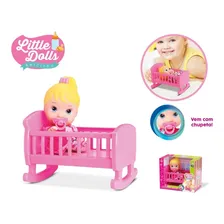 Boneca Little Dolls Bercinho E Chupetinha - Divertoys Foto mini 2