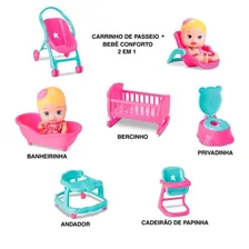 Boneca Little Dolls Casinha + 6 Acess贸rios - Divertoys Foto mini 3