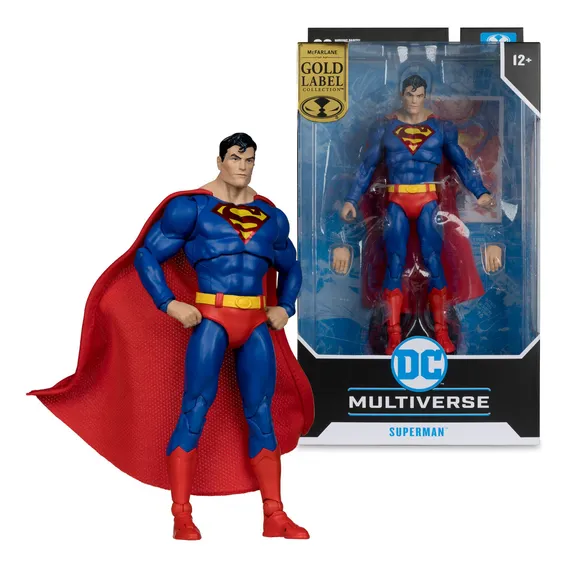 Boneca Mcfarlane Gold Label DC Superman Action Comics Foto 1