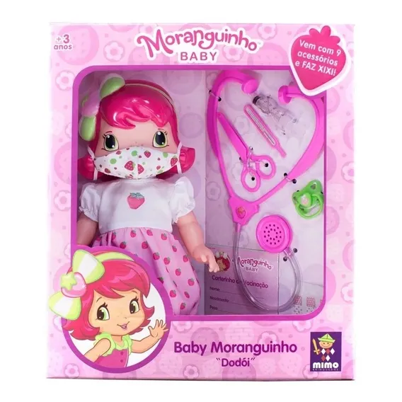 Boneca Moranguinho Dod贸i Com Mascara E Acess贸rios Faz Xixi Foto 1