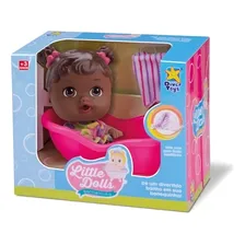 Boneca Na Banheirinha Little Dolls Divertoys Negra Foto mini 3
