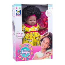 Boneca Negra Bebe Tayla 48cm Vestido Sortido Cotiplas 2881 Foto mini  2