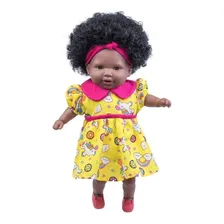 Boneca Negra Bebe Tayla 48cm Vestido Sortido Cotiplas 2881 Foto  mini 1