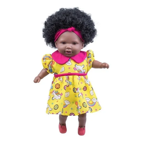 Boneca Negra Bebe Tayla 48cm Vestido Sortido Cotiplas 2881 Foto 1