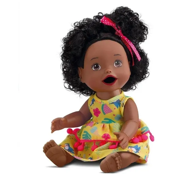 Boneca Negra My Little Primeira Papinha 8107 Divertoys Foto 1