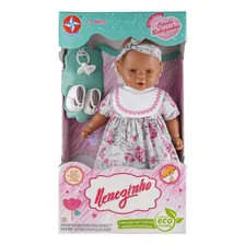 Boneca Nenezinho Negro Vestido Rosa 44 Cm - Estrela Foto mini 1