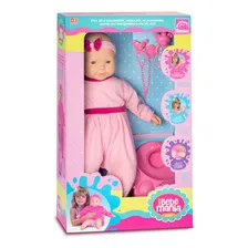 Boneca New BebĂȘ Mania Faz Xixi Menina Rosa - Roma Brinquedos Foto mini 2