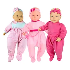 Boneca New BebĂȘ Mania Faz Xixi Menina Rosa - Roma Brinquedos Foto mini 3