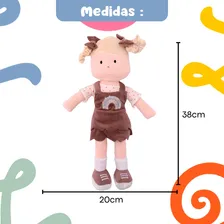 Boneca Pano Infantil Bebe Antialérgico Macia E Lavável 38 Cm Foto mini 4