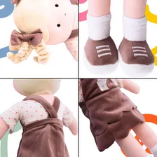 Boneca Pano Infantil Bebe Antialérgico Macia E Lavável 38 Cm Foto mini  2
