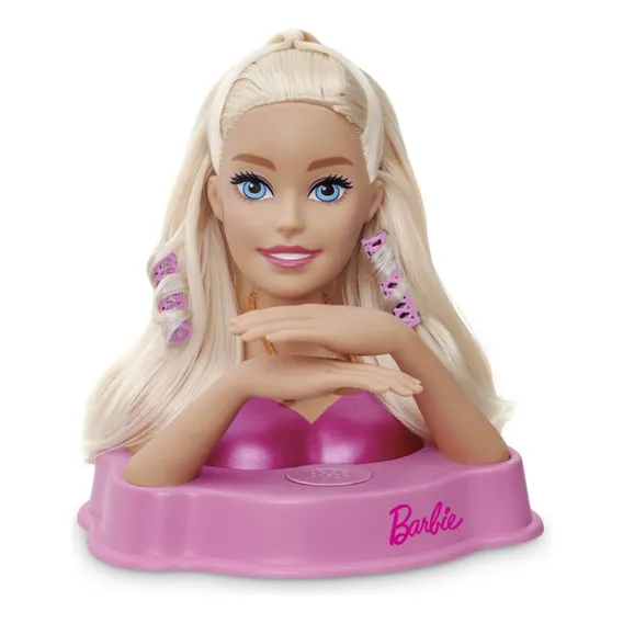 Boneca Pentear Maquiar Barbie Salão Barbie Busto Mãos Fala Foto 1