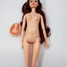 Boneca Real Gravida Família Mãe Bebê Boneca Gestante Foto mini  3