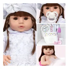 Boneca Reborn 100% Silicone Princesa Com Kit Acess贸rios Foto mini 1