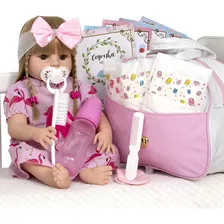 Boneca Reborn Cegonha Boneca Reborn com Vestido Flamingo e Acess贸rios Foto mini 3