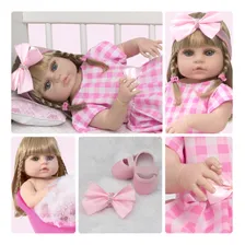 Boneca Reborn De Silicone Loira Linda Itens Imediato Foto mini 1