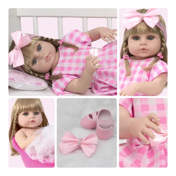 Boneca Reborn De Silicone Loira Linda Itens Imediato Foto 1