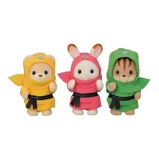 Boneca Sylvanian Families Baby Trio Ninjas Epoch Magia 5616 Foto mini 1