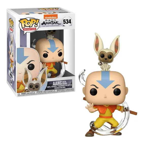 Boneco Aang Com Momo De Avatar Funko Pop Foto 1