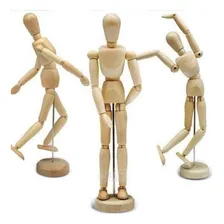 Boneco Articulado Madeira 20cm - Moda Arte Manequim Foto mini 3