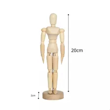 Boneco Articulado Madeira 20cm - Moda Arte Manequim Foto mini 4